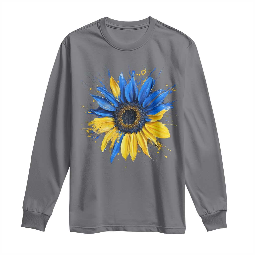 Sunflower Ukraine Flag Long Sleeve Shirt Patriot Patriotic Ukraine Ukrainian National Flag