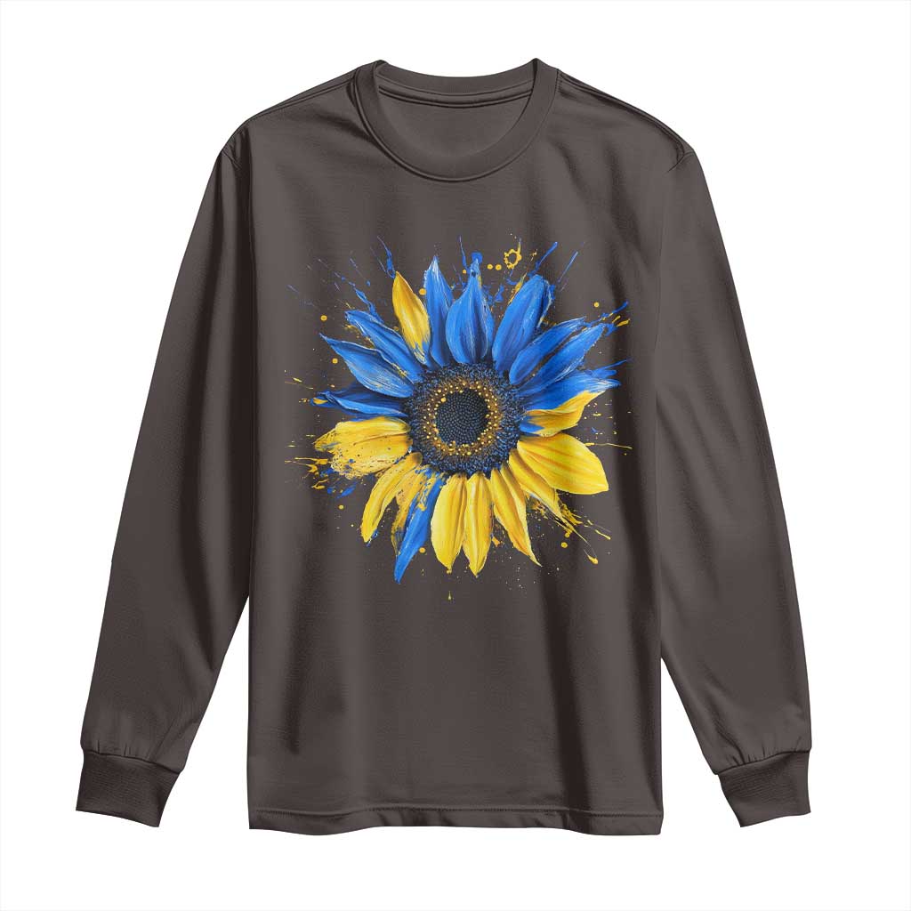 Sunflower Ukraine Flag Long Sleeve Shirt Patriot Patriotic Ukraine Ukrainian National Flag