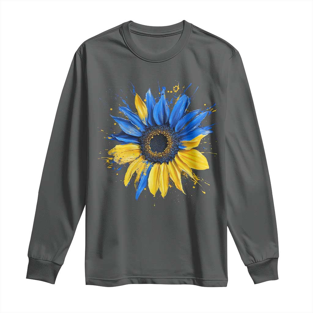Sunflower Ukraine Flag Long Sleeve Shirt Patriot Patriotic Ukraine Ukrainian National Flag