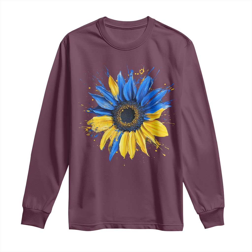 Sunflower Ukraine Flag Long Sleeve Shirt Patriot Patriotic Ukraine Ukrainian National Flag