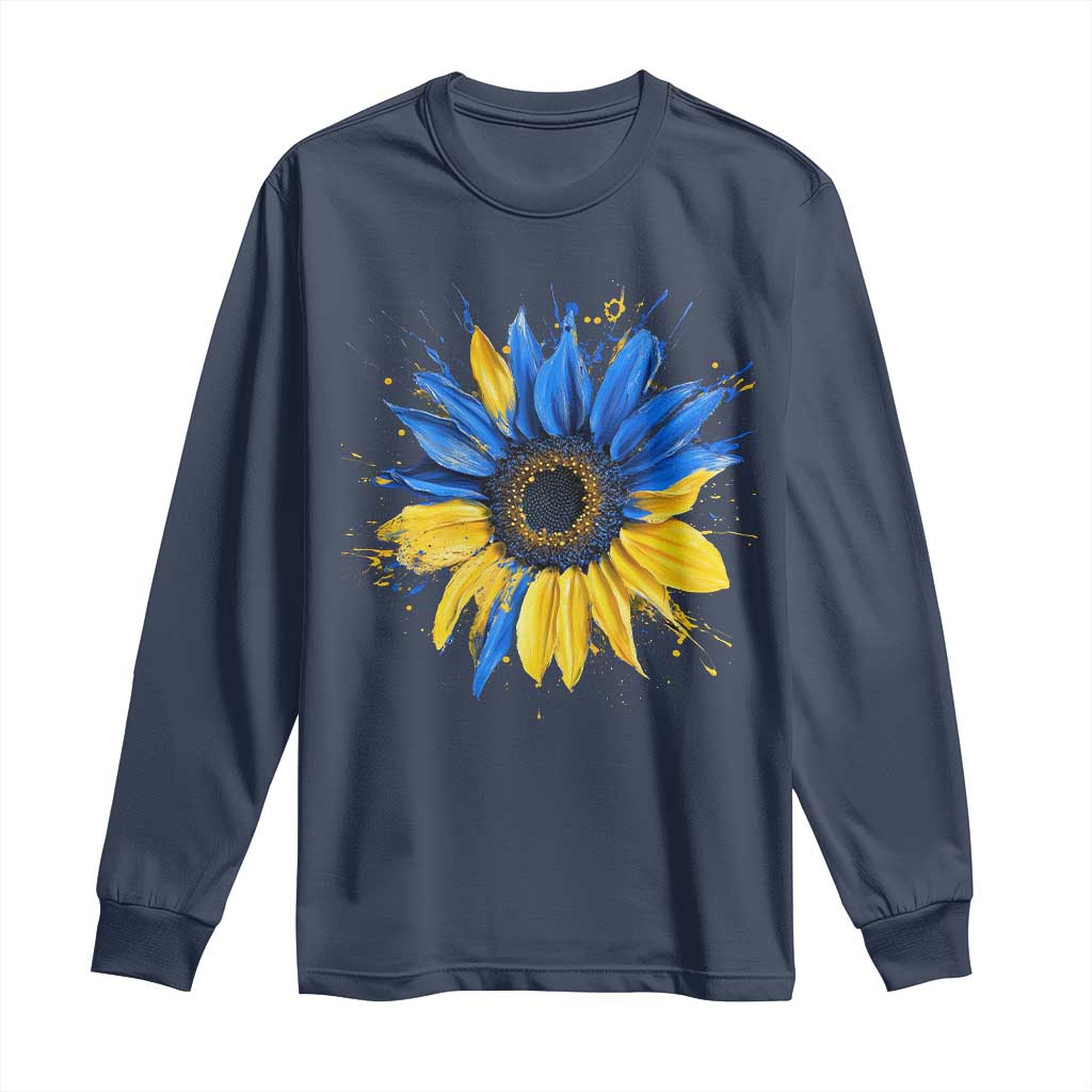 Sunflower Ukraine Flag Long Sleeve Shirt Patriot Patriotic Ukraine Ukrainian National Flag