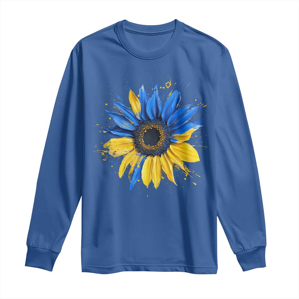 Sunflower Ukraine Flag Long Sleeve Shirt Patriot Patriotic Ukraine Ukrainian National Flag