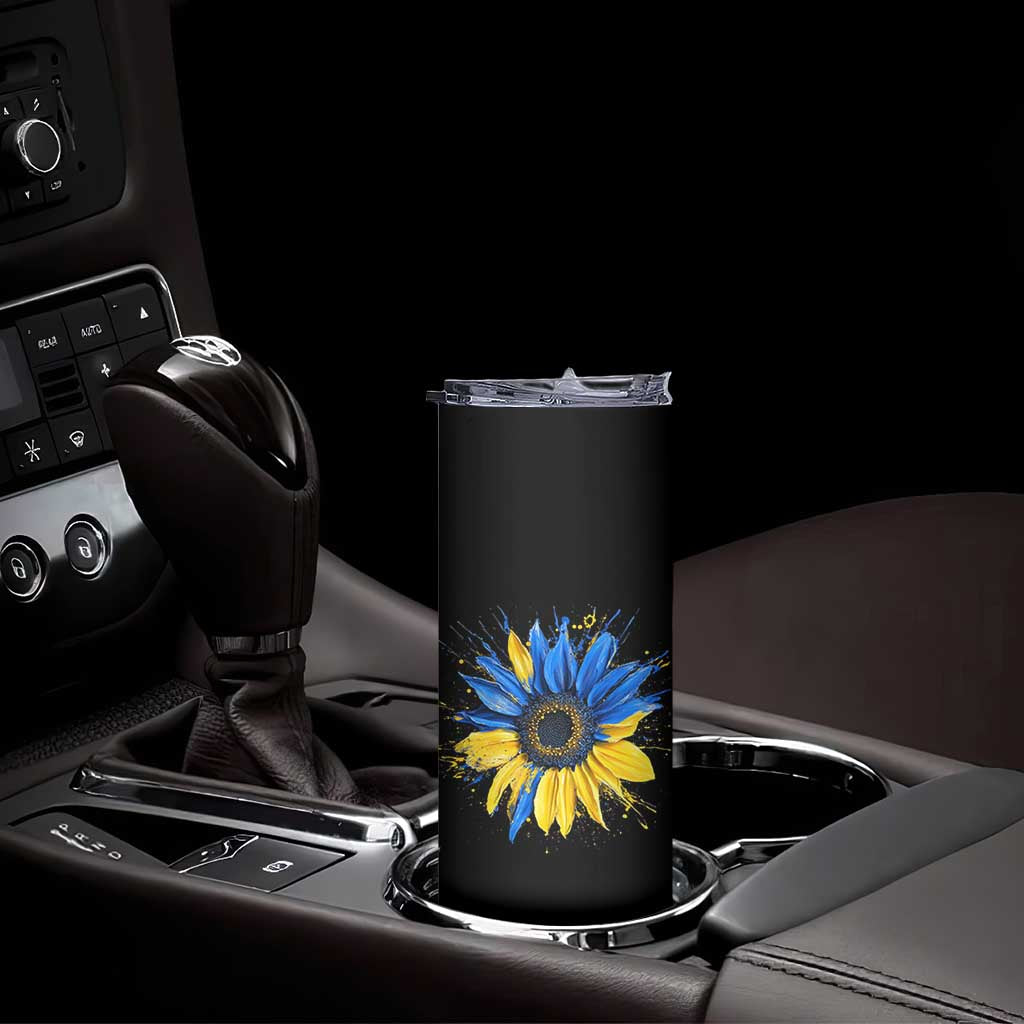 Sunflower Ukraine Flag Skinny Tumbler Patriot Patriotic Ukraine Ukrainian National Flag