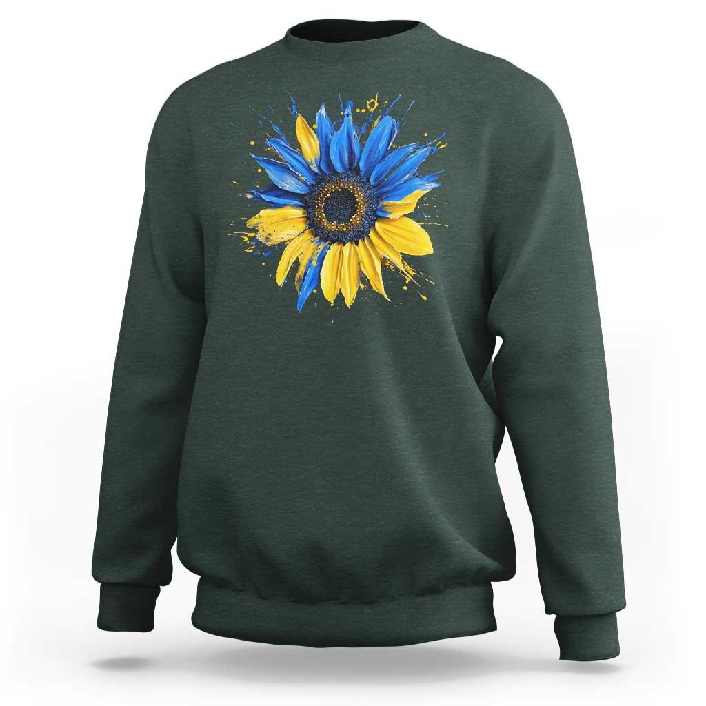 Sunflower Ukraine Flag Sweatshirt Patriot Patriotic Ukraine Ukrainian National Flag