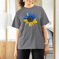 Sunflower Ukraine Flag T Shirt For Women Patriot Patriotic Ukraine Ukrainian National Flag