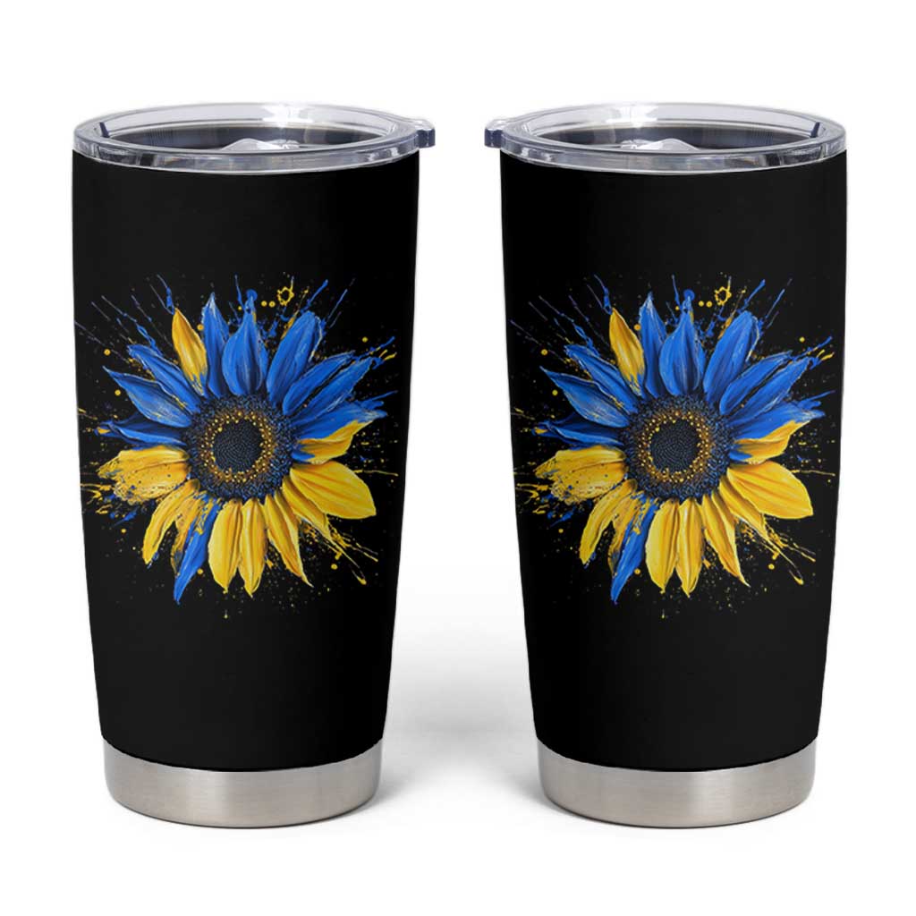 Sunflower Ukraine Flag Tumbler Cup Patriot Patriotic Ukraine Ukrainian National Flag