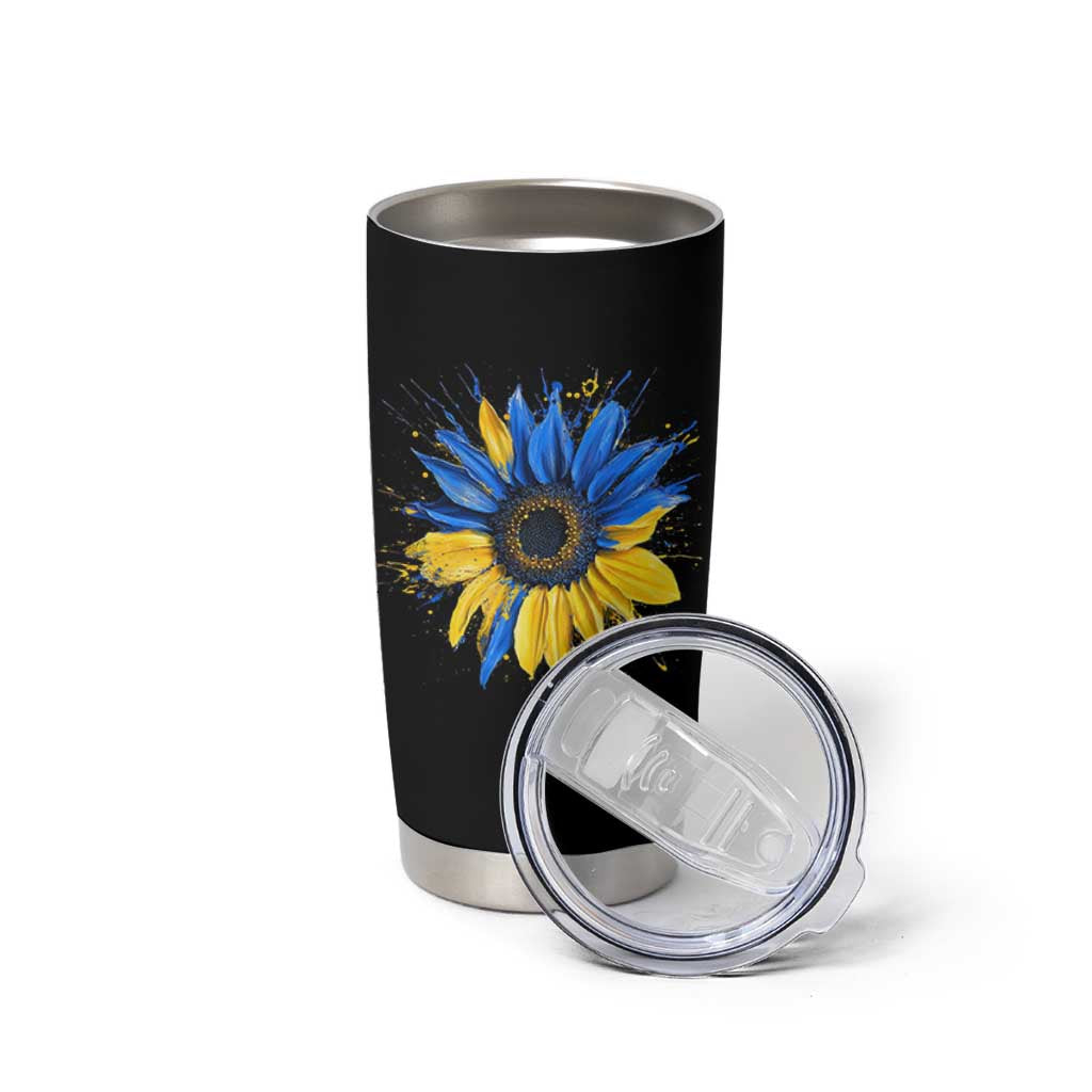 Sunflower Ukraine Flag Tumbler Cup Patriot Patriotic Ukraine Ukrainian National Flag