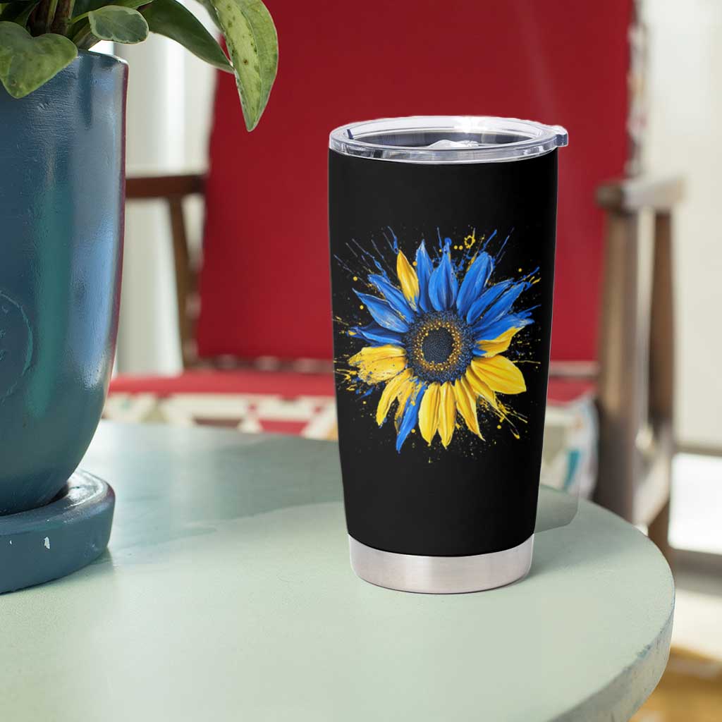 Sunflower Ukraine Flag Tumbler Cup Patriot Patriotic Ukraine Ukrainian National Flag