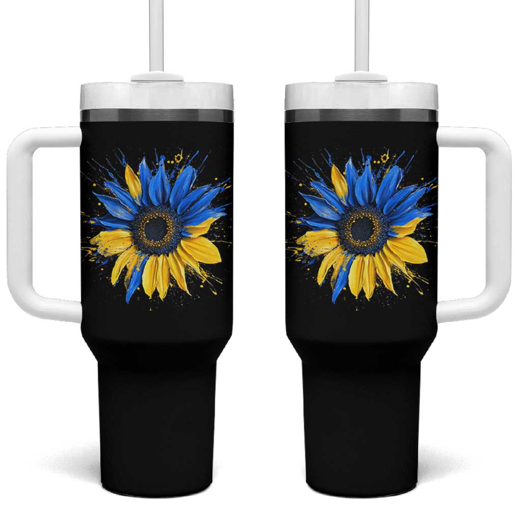 Sunflower Ukraine Flag Tumbler With Handle Patriot Patriotic Ukraine Ukrainian National Flag