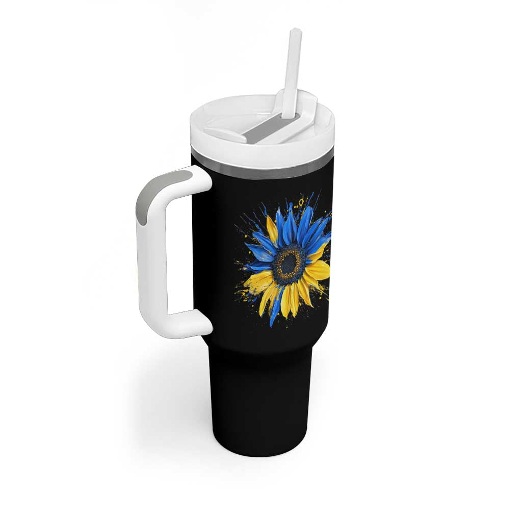 Sunflower Ukraine Flag Tumbler With Handle Patriot Patriotic Ukraine Ukrainian National Flag
