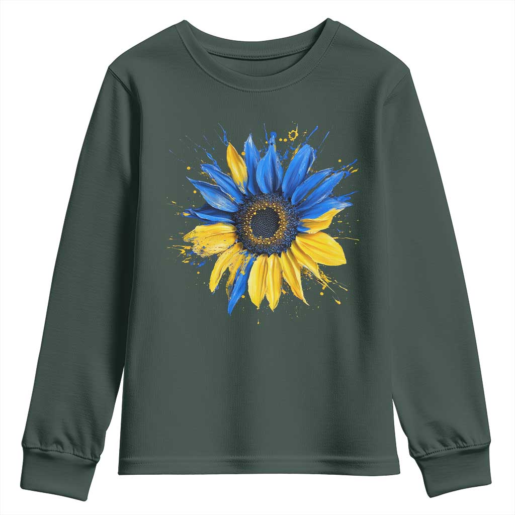 Sunflower Ukraine Flag Youth Sweatshirt Patriot Patriotic Ukraine Ukrainian National Flag