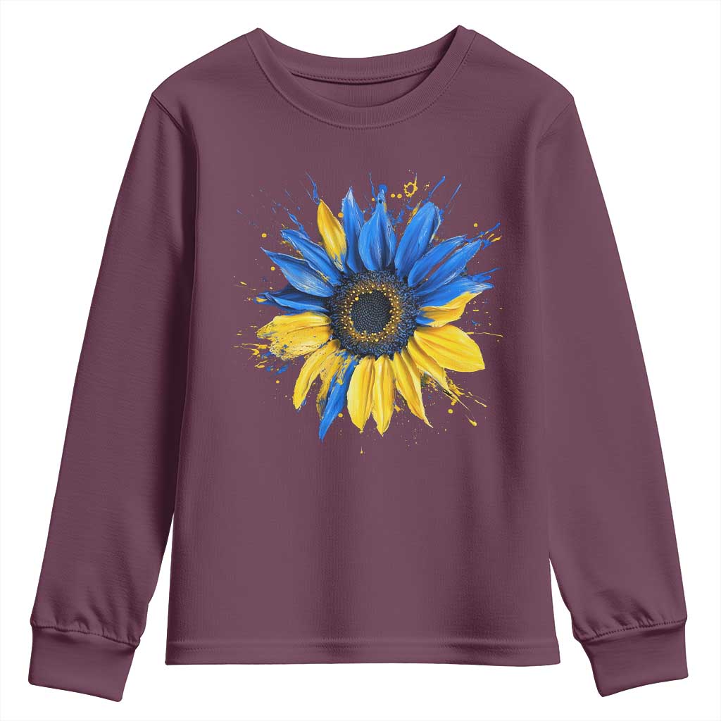 Sunflower Ukraine Flag Youth Sweatshirt Patriot Patriotic Ukraine Ukrainian National Flag