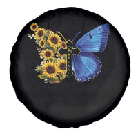Sunflower Butterfly Ukraine Flag Spare Tire Cover
