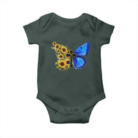 Sunflower Butterfly Ukraine Flag Baby Onesie