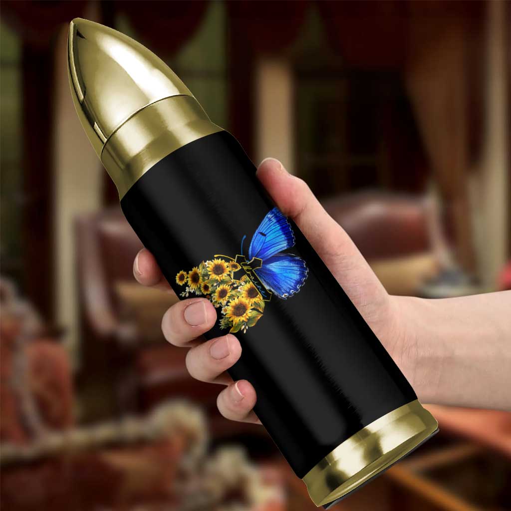Sunflower Butterfly Ukraine Flag Bullet Tumbler