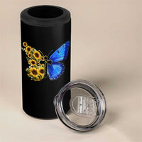 Sunflower Butterfly Ukraine Flag 4 in 1 Can Cooler Tumbler