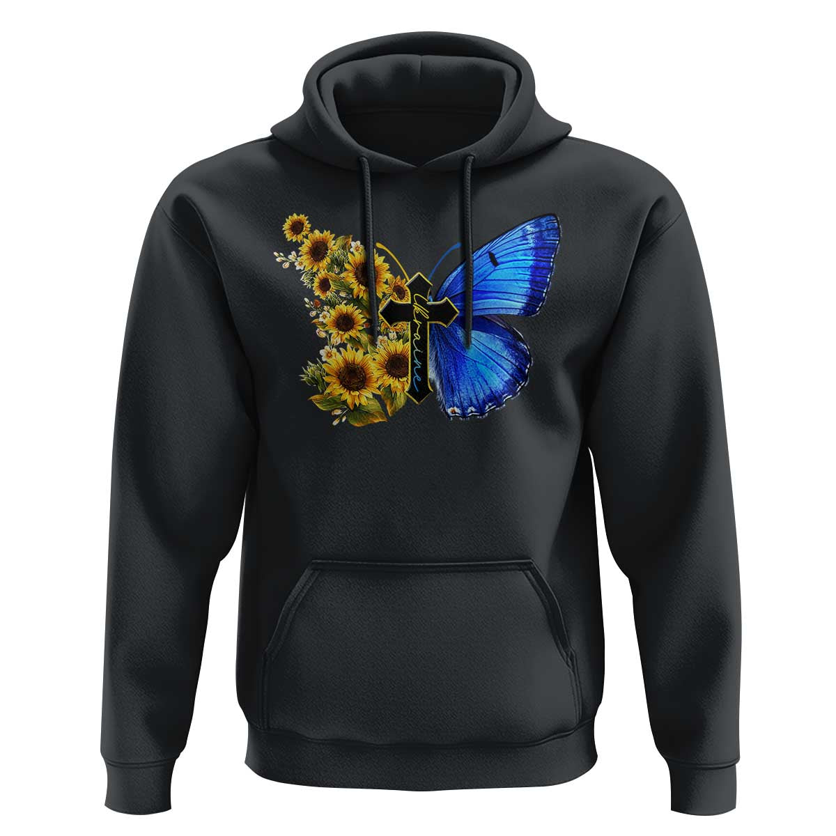 Sunflower Butterfly Ukraine Flag Hoodie