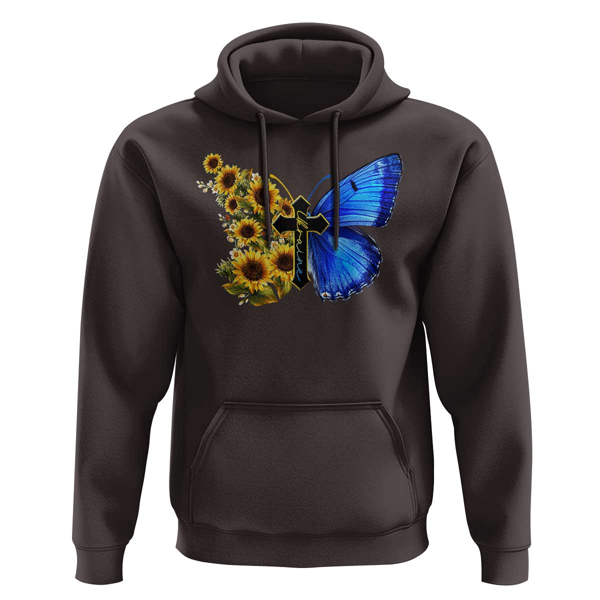 Sunflower Butterfly Ukraine Flag Hoodie