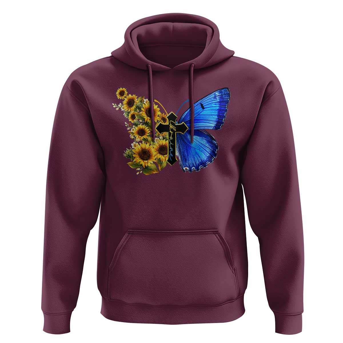 Sunflower Butterfly Ukraine Flag Hoodie