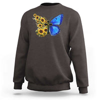 Sunflower Butterfly Ukraine Flag Sweatshirt