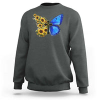 Sunflower Butterfly Ukraine Flag Sweatshirt