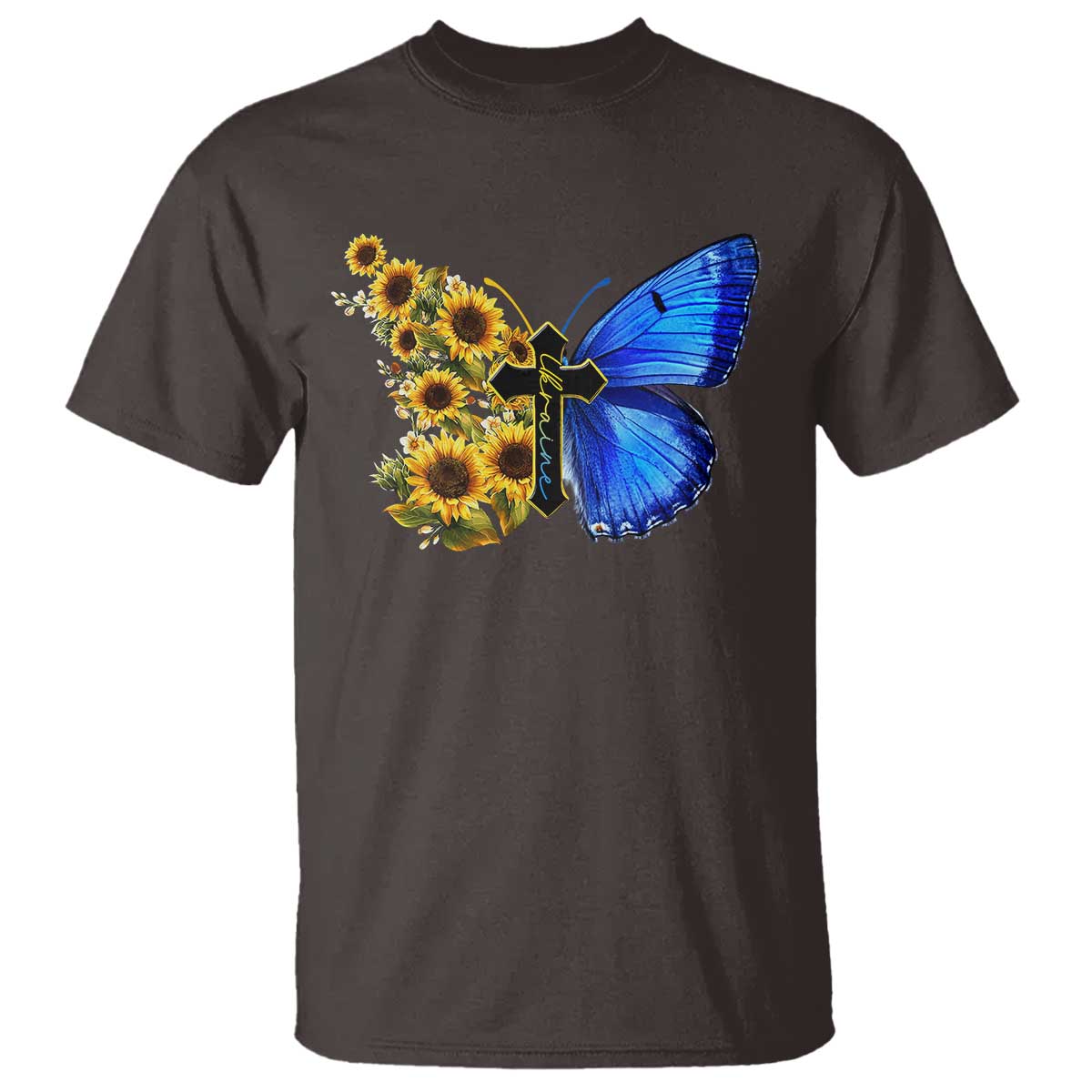 Sunflower Butterfly Ukraine Flag T Shirt