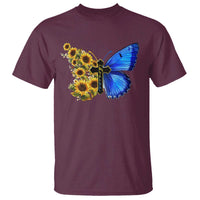 Sunflower Butterfly Ukraine Flag T Shirt