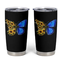 Sunflower Butterfly Ukraine Flag Tumbler Cup