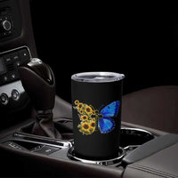 Sunflower Butterfly Ukraine Flag Tumbler Cup