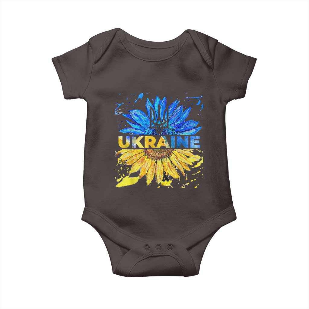 Ukraine Sunflower Ukrainian Flag Baby Onesie
