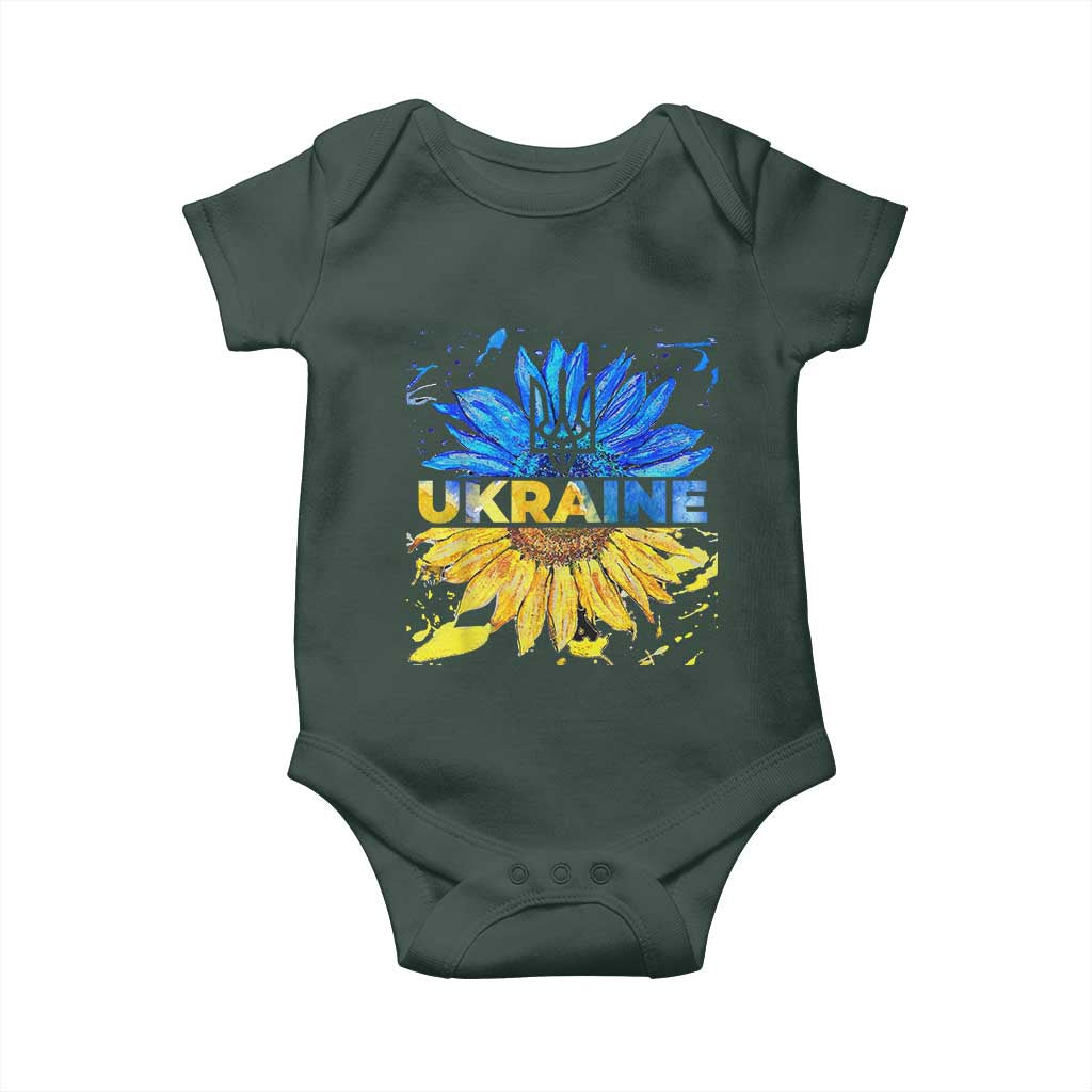 Ukraine Sunflower Ukrainian Flag Baby Onesie