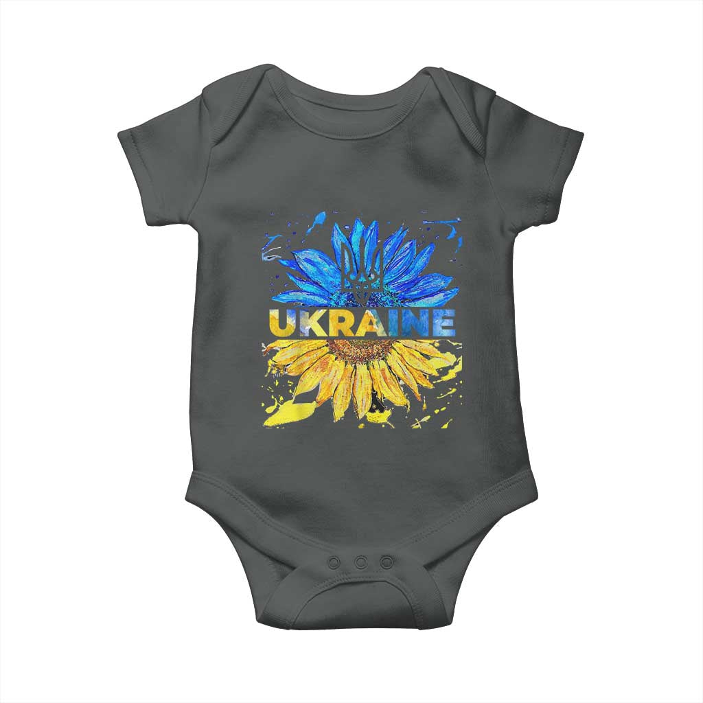 Ukraine Sunflower Ukrainian Flag Baby Onesie