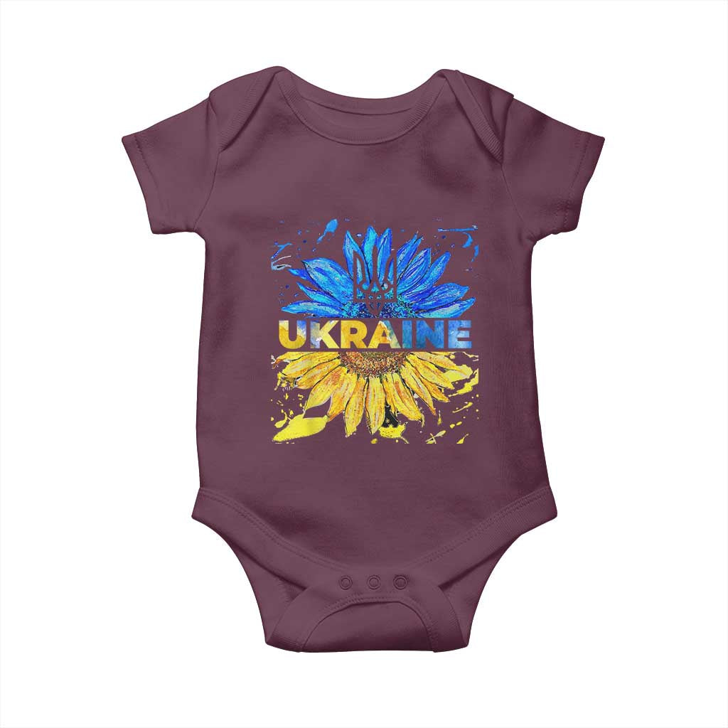 Ukraine Sunflower Ukrainian Flag Baby Onesie