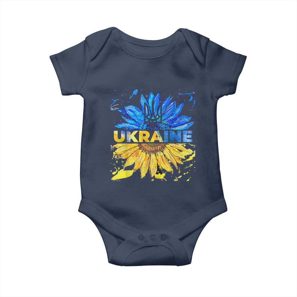 Ukraine Sunflower Ukrainian Flag Baby Onesie
