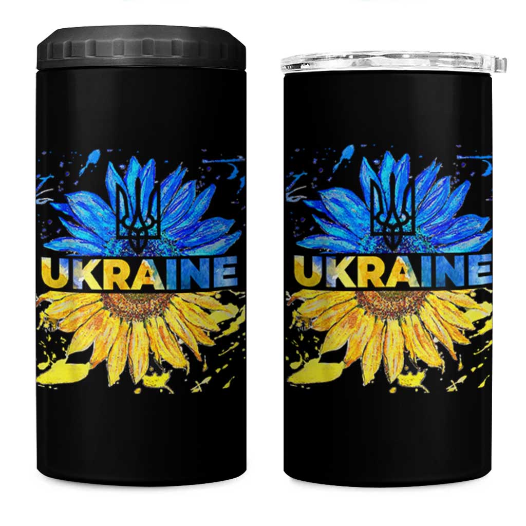 Ukraine Sunflower Ukrainian Flag 4 in 1 Can Cooler Tumbler