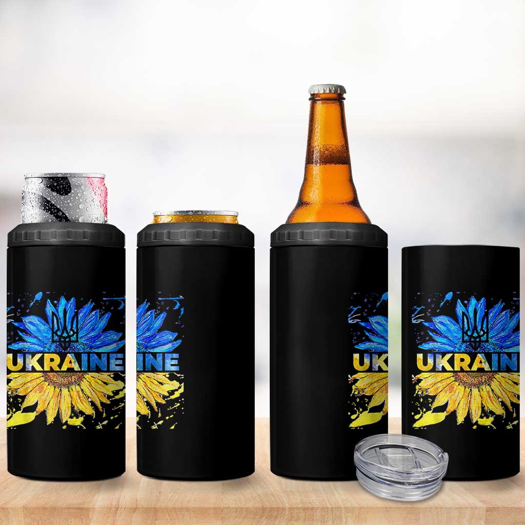 Ukraine Sunflower Ukrainian Flag 4 in 1 Can Cooler Tumbler
