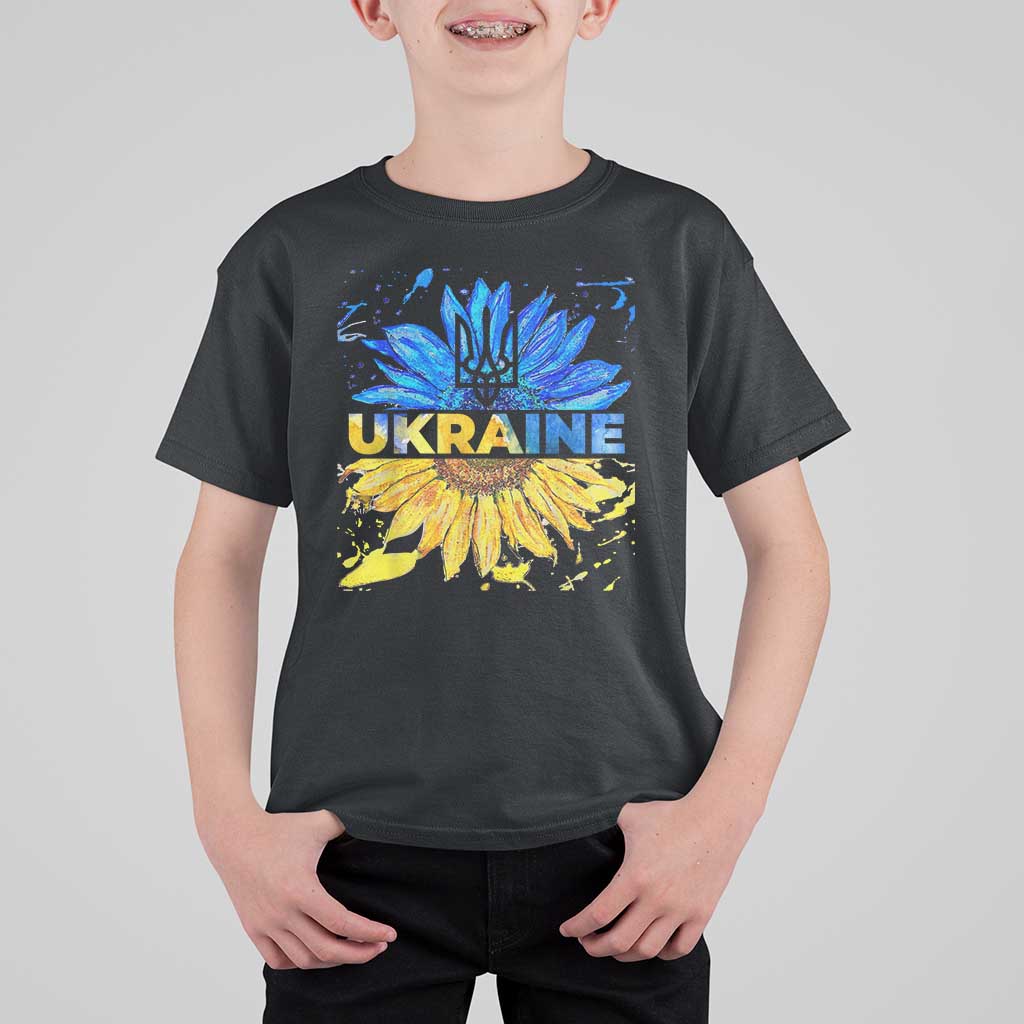 Ukraine Sunflower Ukrainian Flag T Shirt For Kid