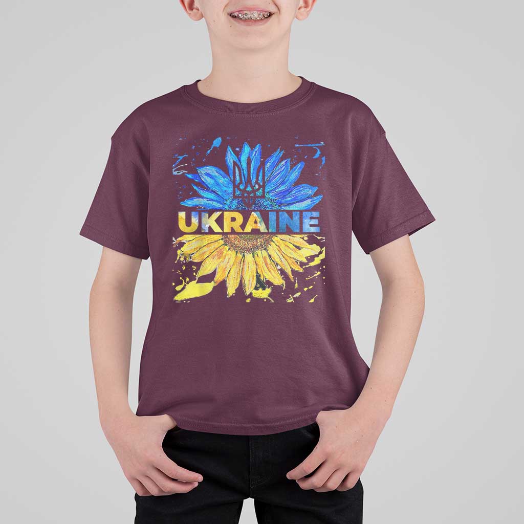 Ukraine Sunflower Ukrainian Flag T Shirt For Kid