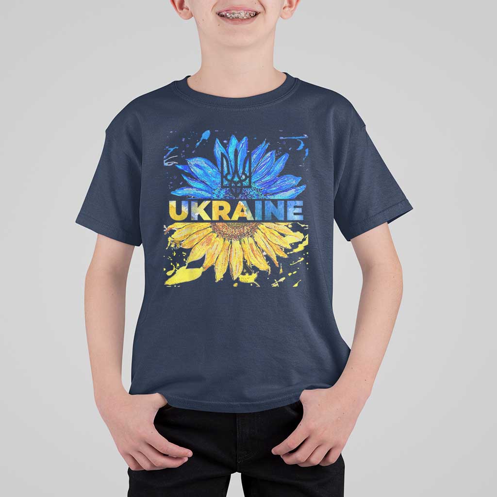Ukraine Sunflower Ukrainian Flag T Shirt For Kid