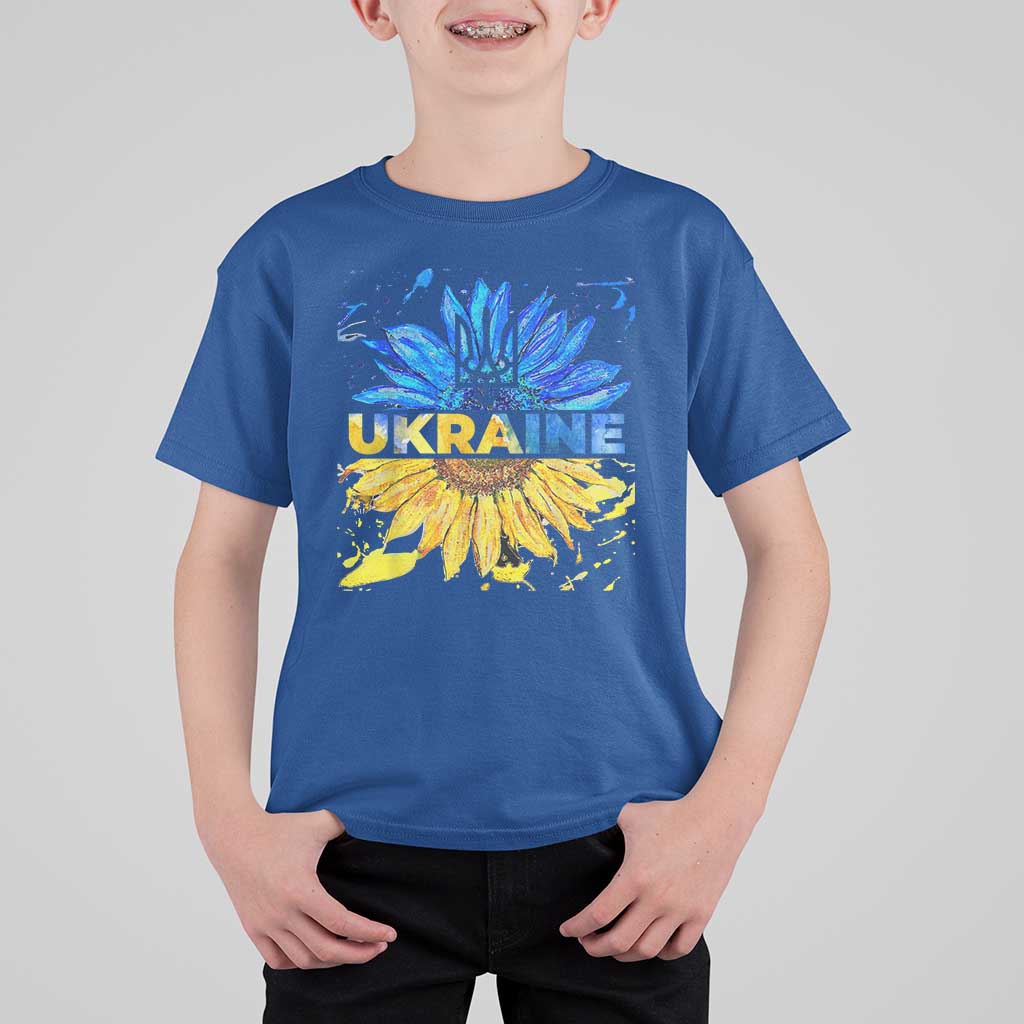 Ukraine Sunflower Ukrainian Flag T Shirt For Kid