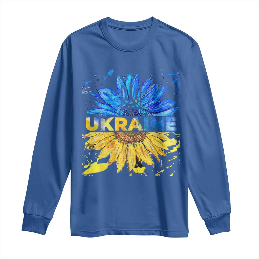 Ukraine Sunflower Ukrainian Flag Long Sleeve Shirt
