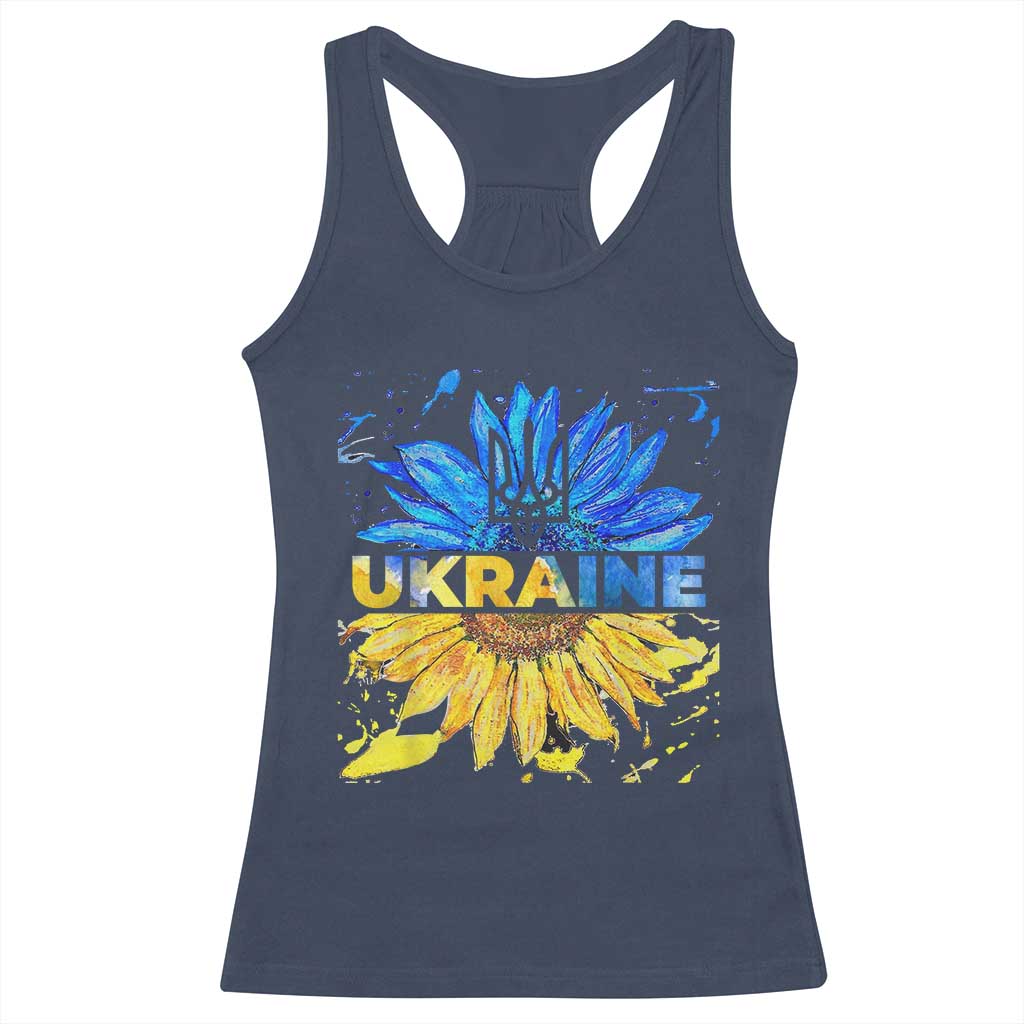 Ukraine Sunflower Ukrainian Flag Racerback Tank Top