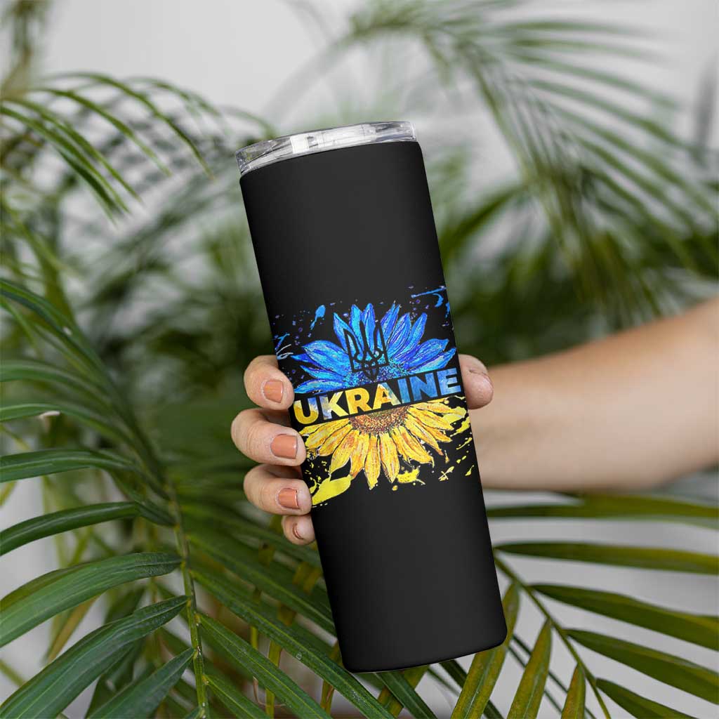 Ukraine Sunflower Ukrainian Flag Skinny Tumbler