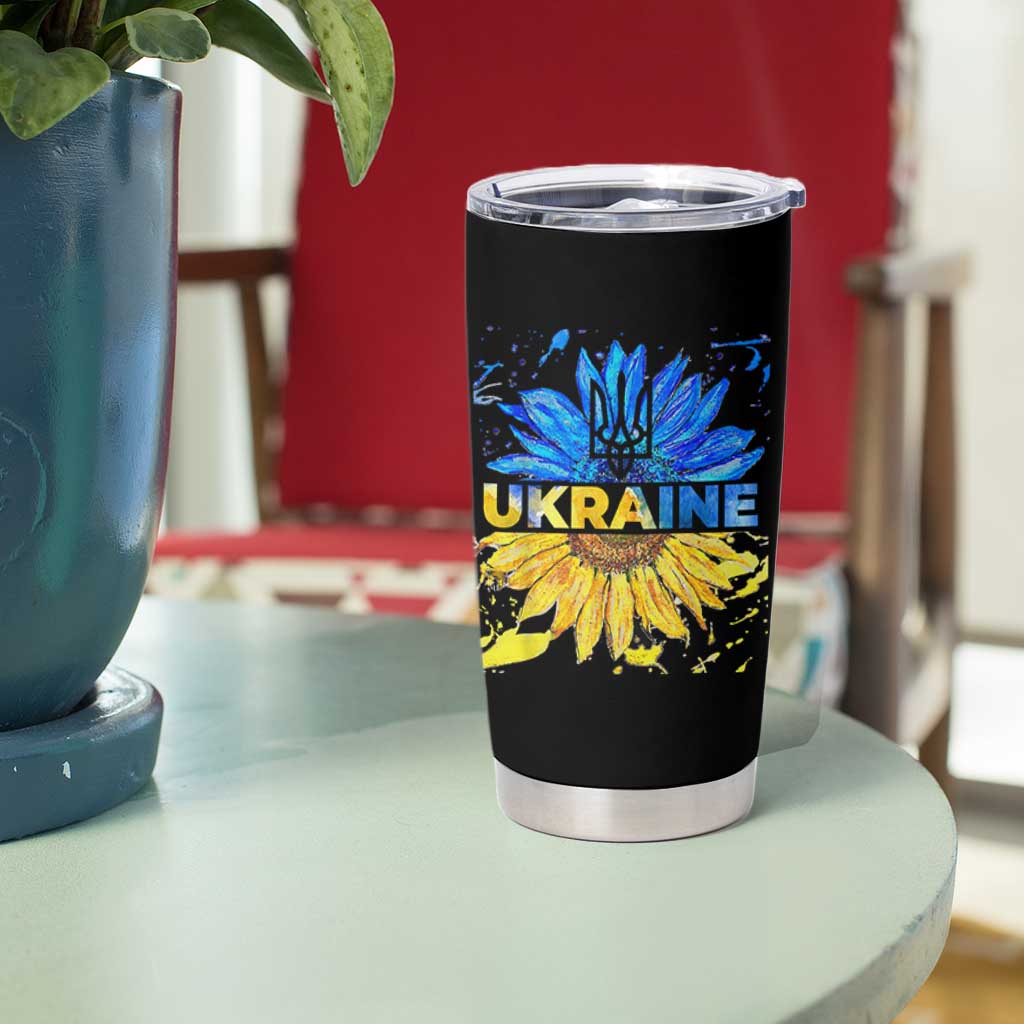 Ukraine Sunflower Ukrainian Flag Tumbler Cup