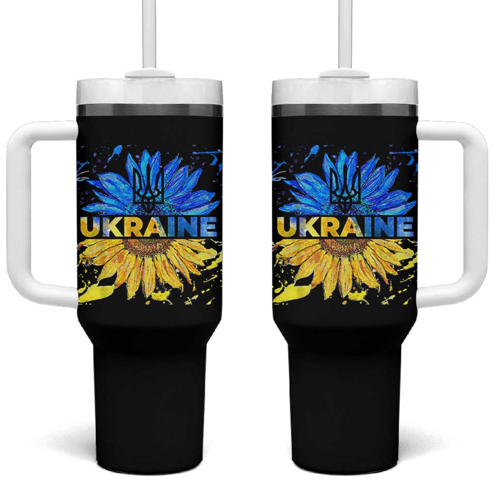 Ukraine Sunflower Ukrainian Flag Tumbler With Handle