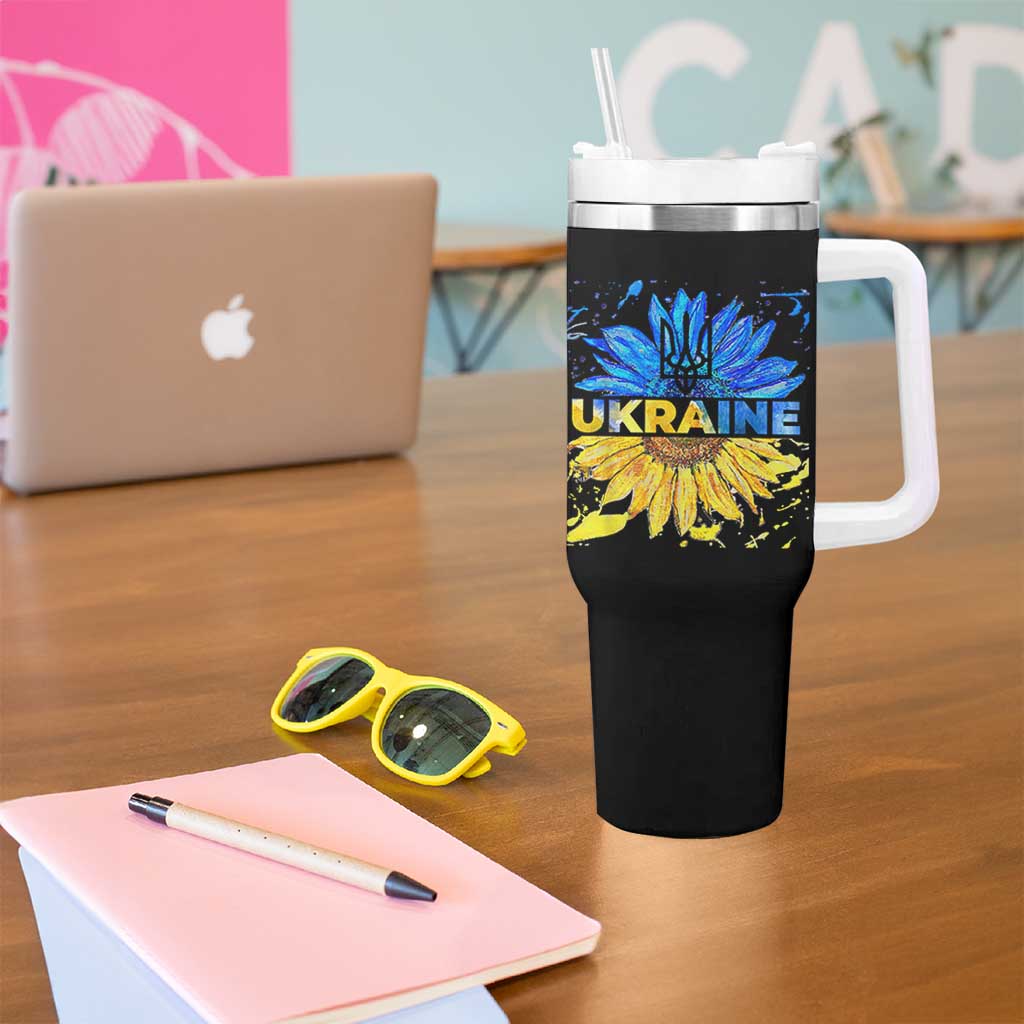 Ukraine Sunflower Ukrainian Flag Tumbler With Handle