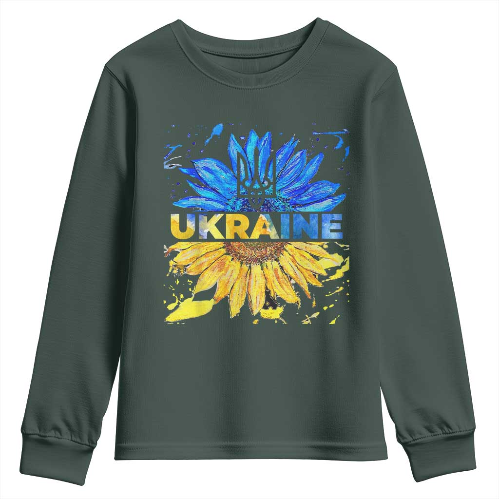 Ukraine Sunflower Ukrainian Flag Youth Sweatshirt