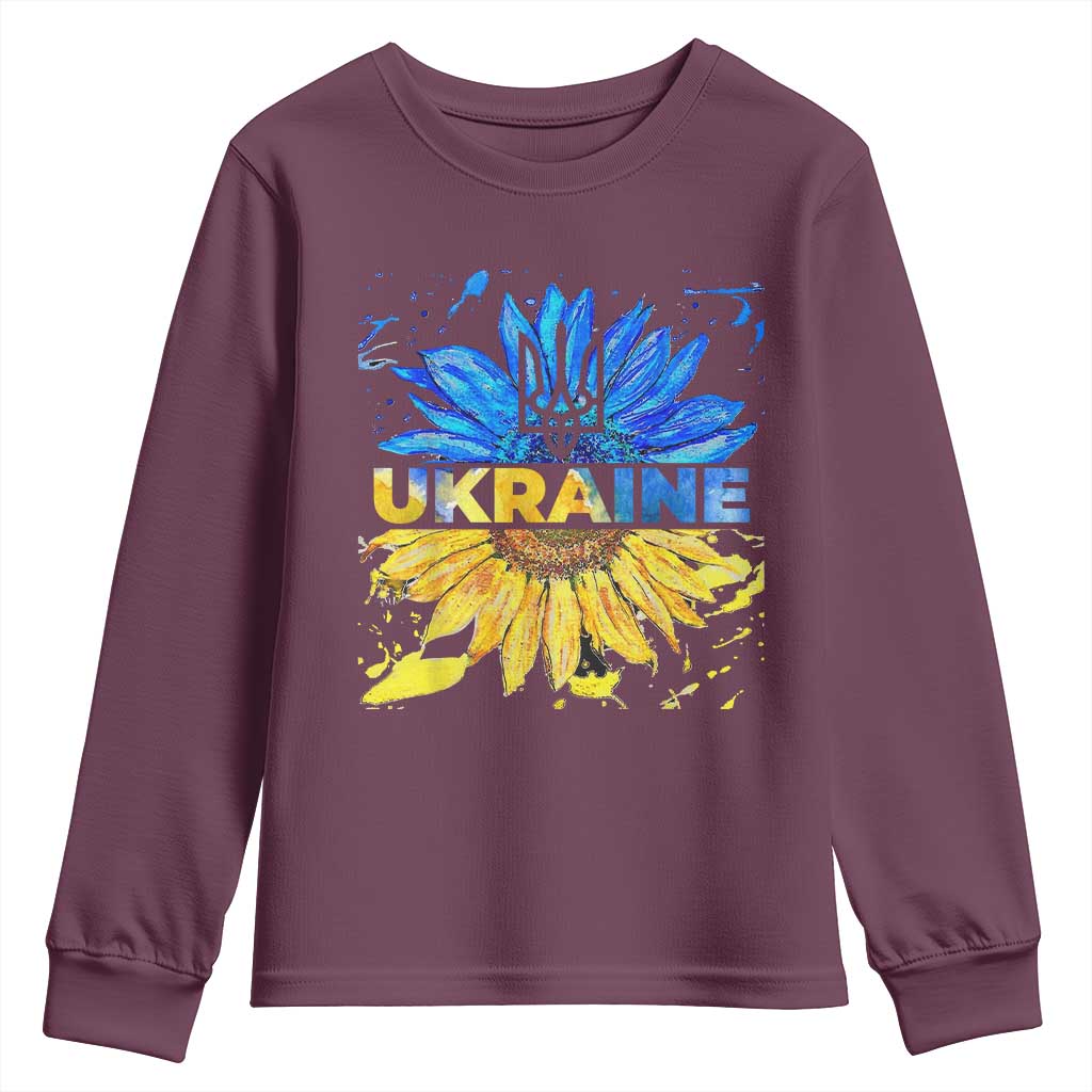 Ukraine Sunflower Ukrainian Flag Youth Sweatshirt