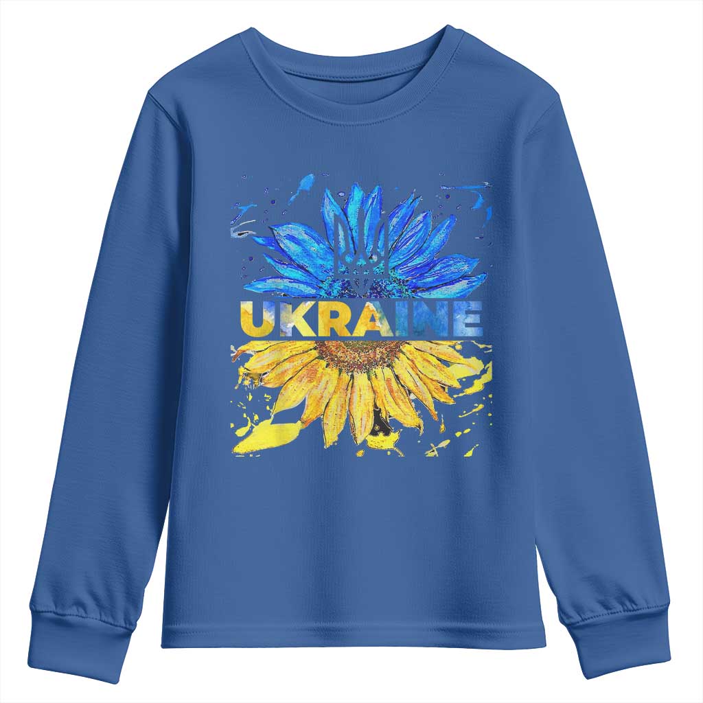 Ukraine Sunflower Ukrainian Flag Youth Sweatshirt