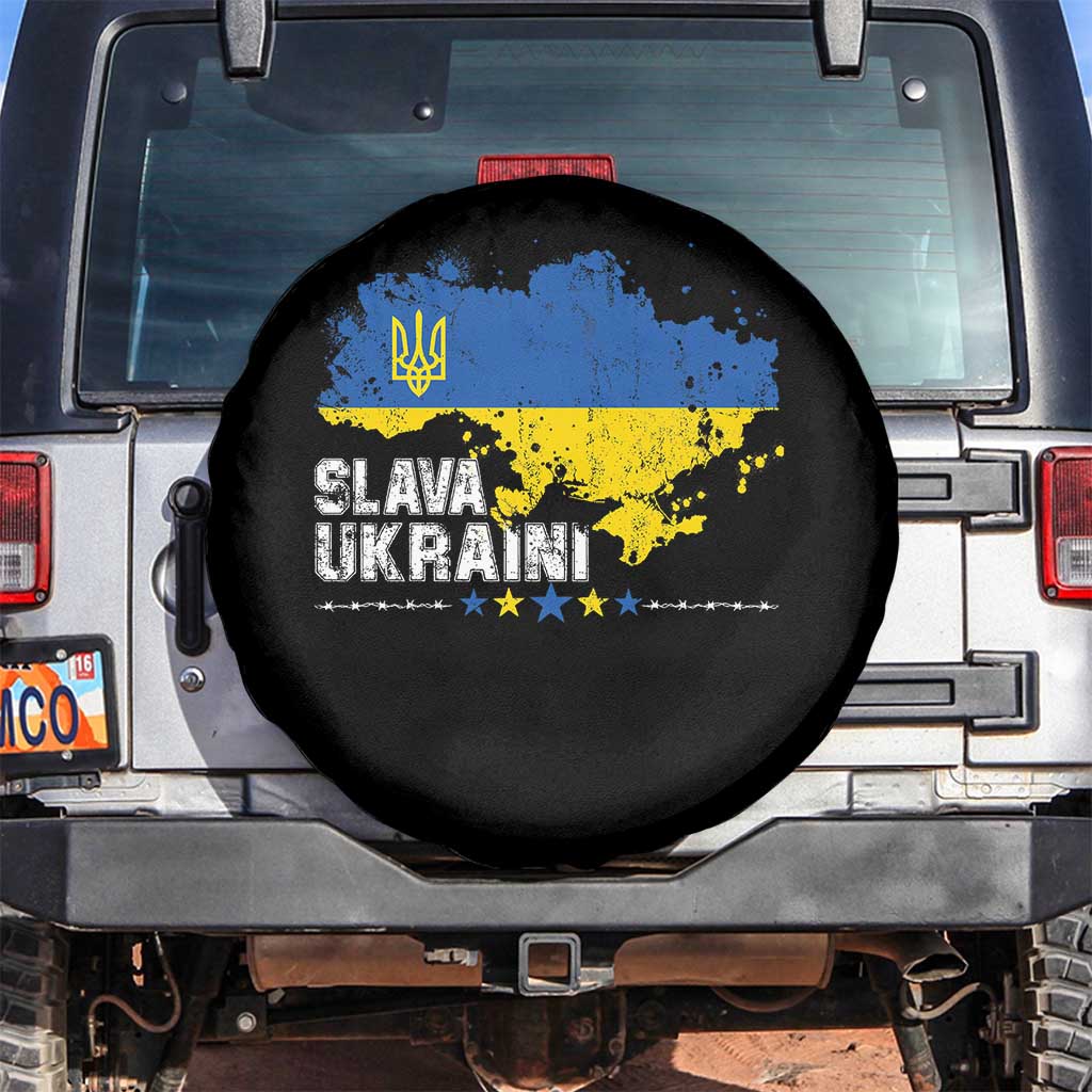 Slava Ukraini Ukraine Flag Spare Tire Cover Patriot Patriotic Ukrainian National Flag